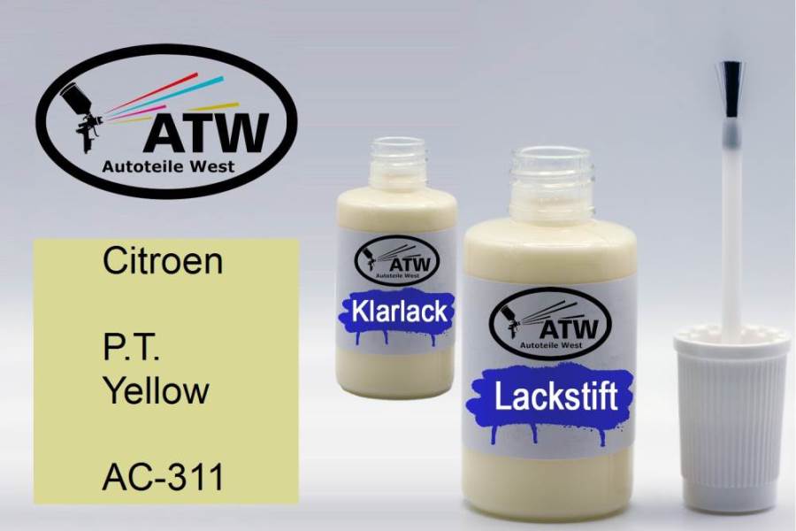 Citroen, P.T. Yellow, AC-311: 20ml Lackstift + 20ml Klarlack - Set, von ATW Autoteile West.